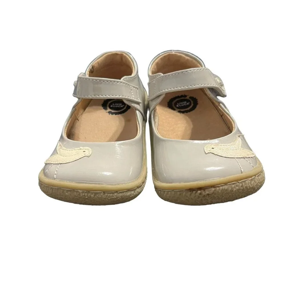 Livie & Luca Sz 8 Grey Pio Pio Patent Leather Mary Jane Shoes